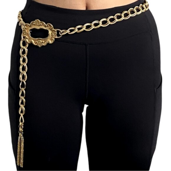 Gold Colored Chain Belt, Adjustable Size up to 43 inches - Picture 2 of 2